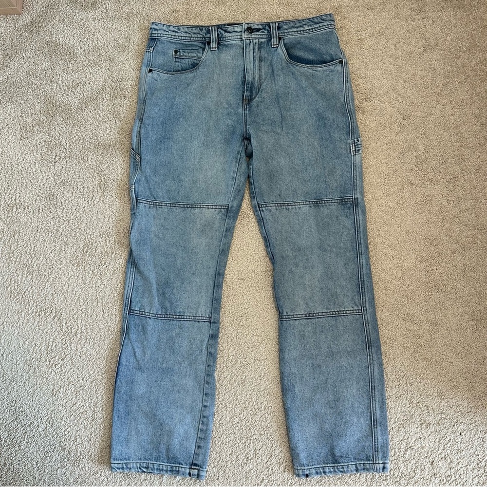 Empyre Jeans Men's 33 Light Denim Baggy Wide Y2k Skater Streetwear Grunge 90's